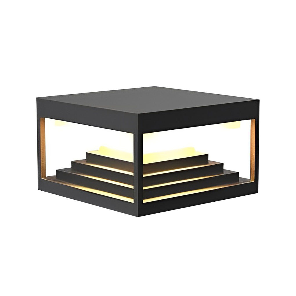 Modern Black Stainless Steel Solar LED Post Cap Light