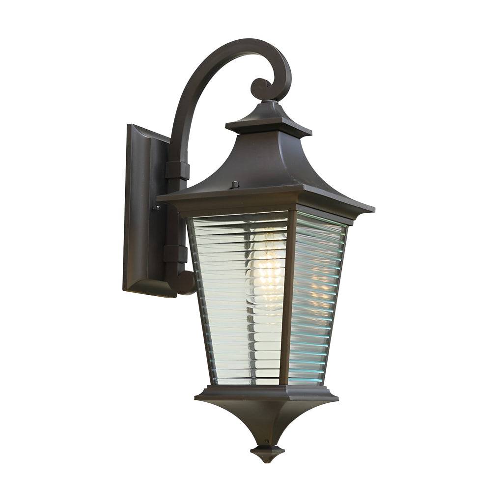 Modern Striped Glass Outdoor Wall Light - Waterproof Aluminum