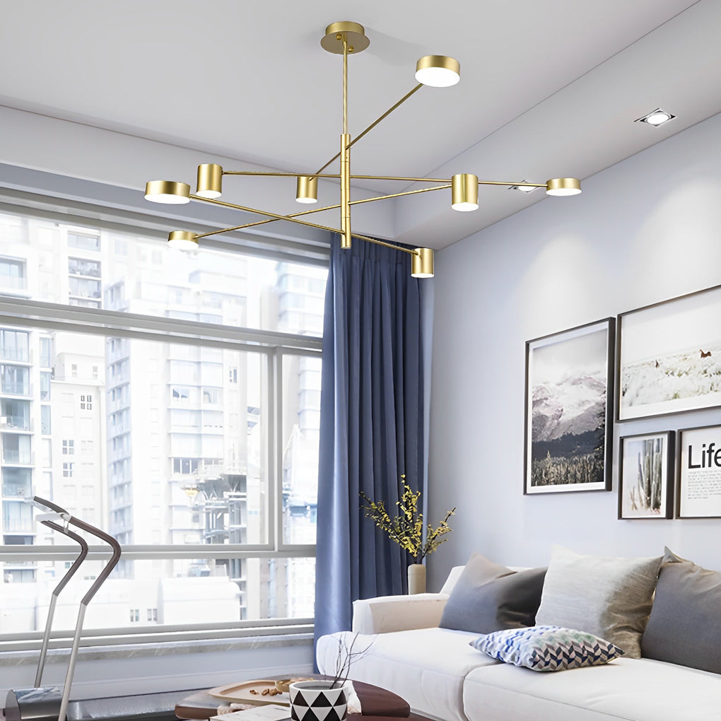 Nordic Geometric Pendant Light - Metal & Acrylic LED Chandelier