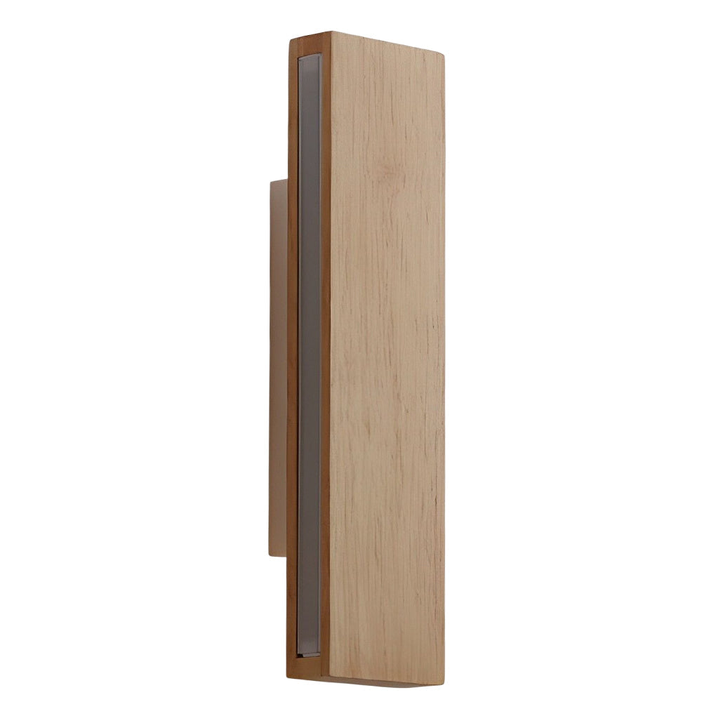 Rotatable Rectangular Wood LED Wall Lamp with Acrylic Shade