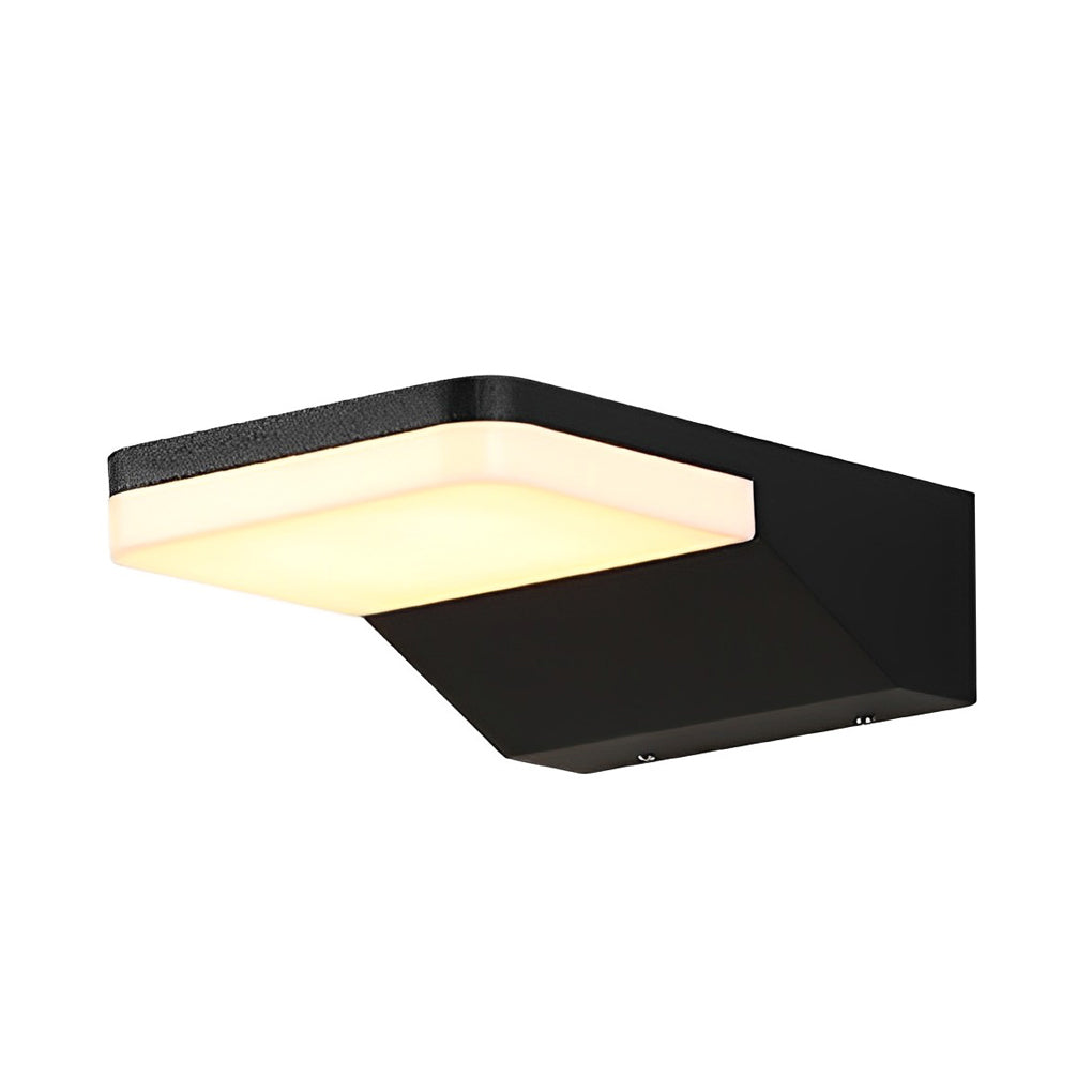 Modern Rectangular LED Outdoor Wall Sconce Black Waterproof