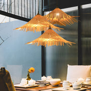 Bamboo Woven Pendant Light – Farmhouse Rustic Ceiling Lamp