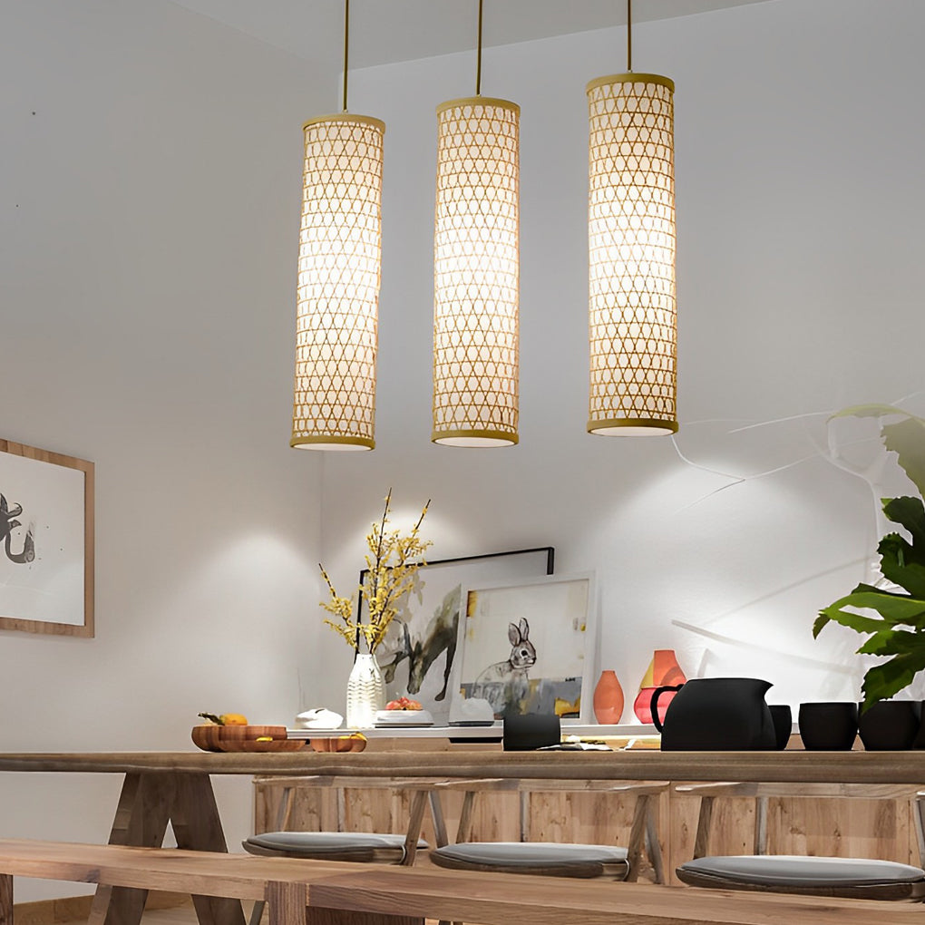 30" Bamboo Cluster Pendant Light – Farmhouse Ceiling Fixture