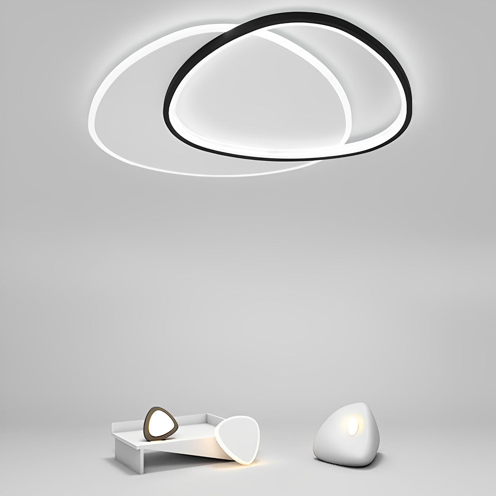 Modern Circle Flush Mount Light with Iron Frame & Acrylic Shade