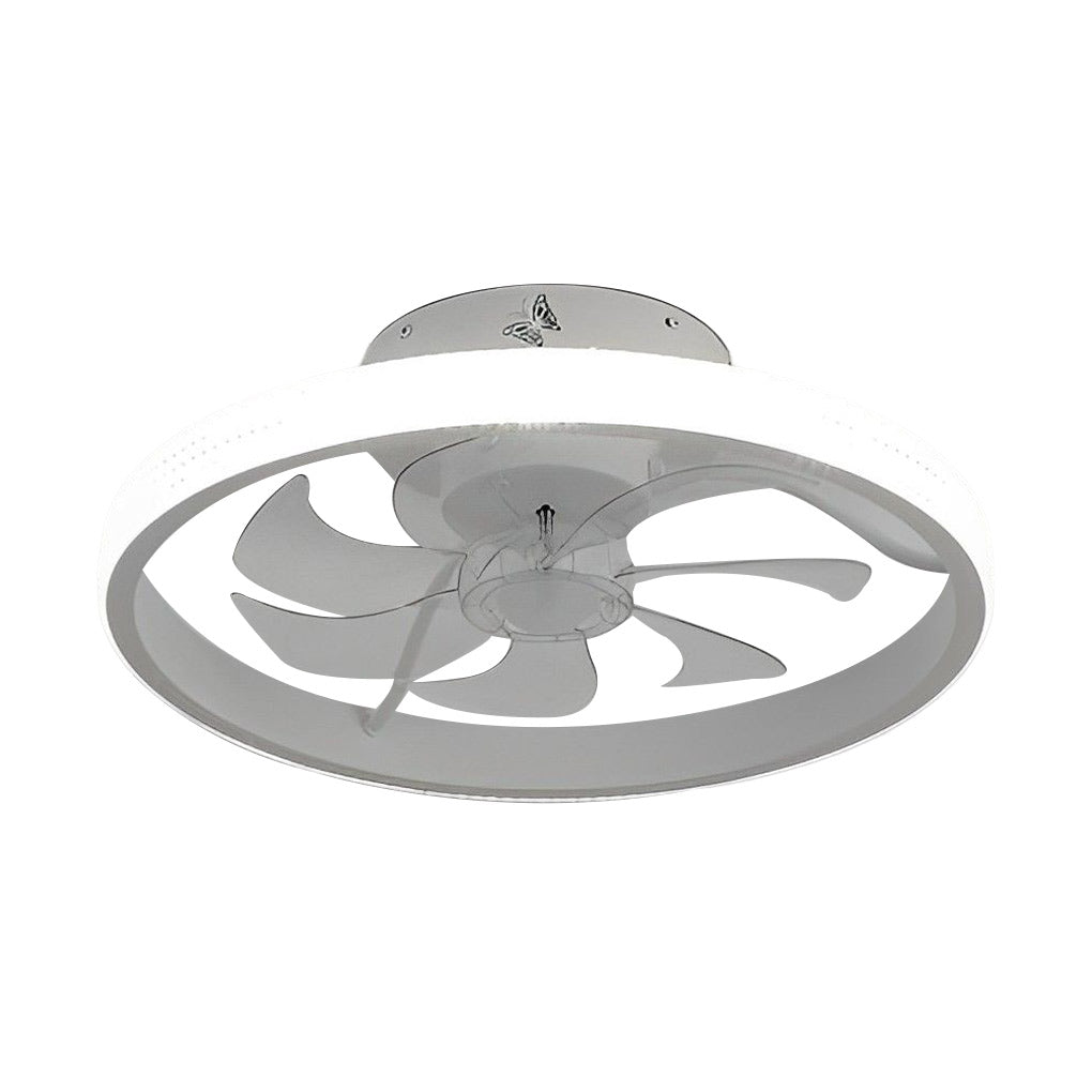 Modern Bladeless Ceiling Fan with LED Light & Remote - Silent