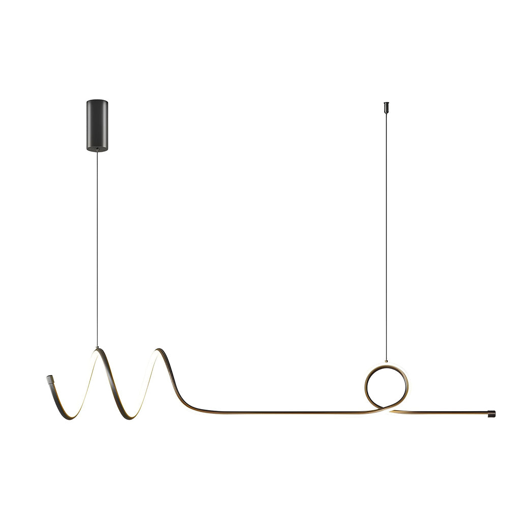 Modern Wave LED Pendant Light Dimmable Aluminum Dining Chandelier