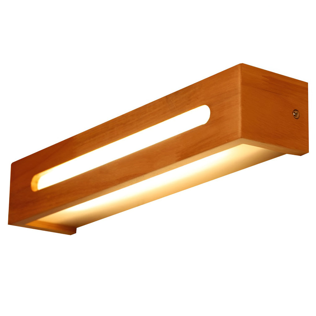Rectangular Wood LED Wall Sconce Mirror Light Nordic Minimalist