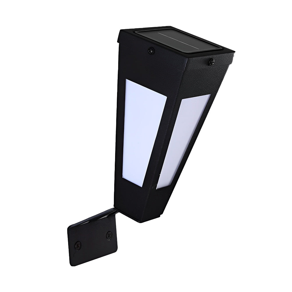 Solar LED Outdoor Wall Light - Modern Black Metal Design
