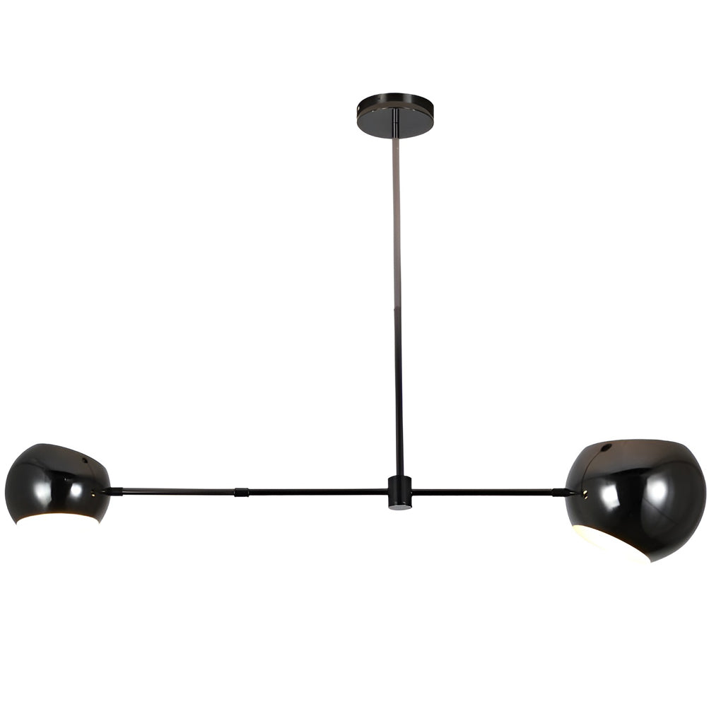 Geometric Linear Black Iron Chandelier Modern Pendant Light