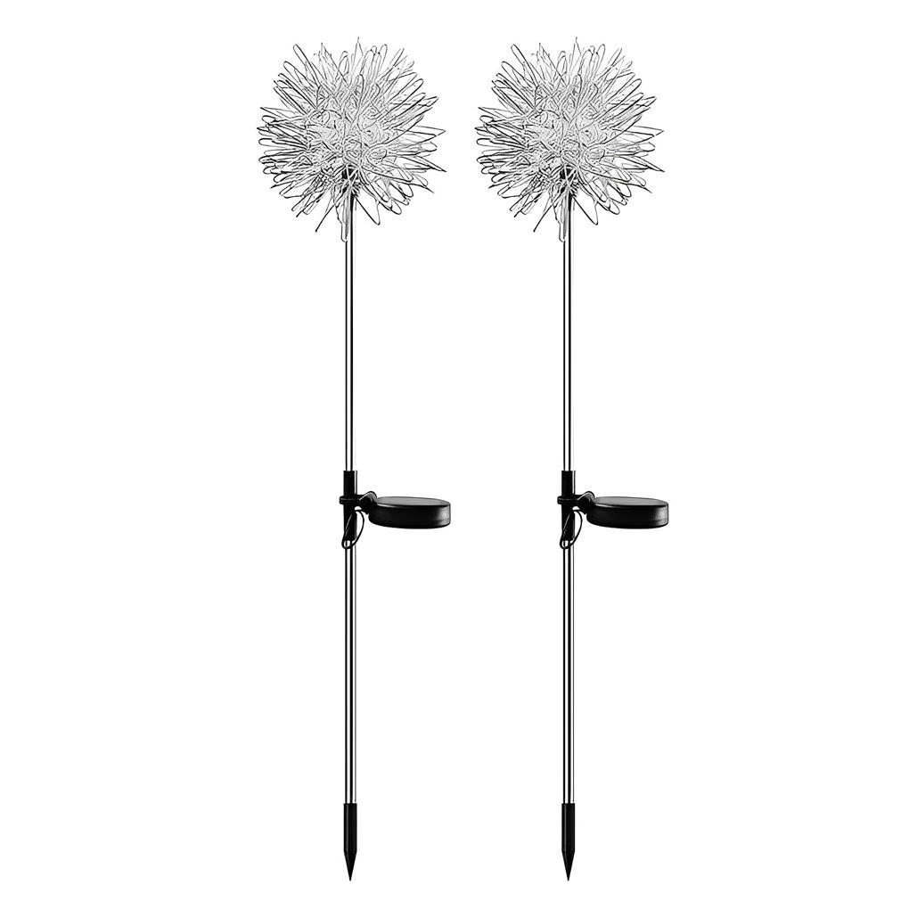 Modern Solar Dandelion Garden Lights | Aluminum LED Lawn Stake Set