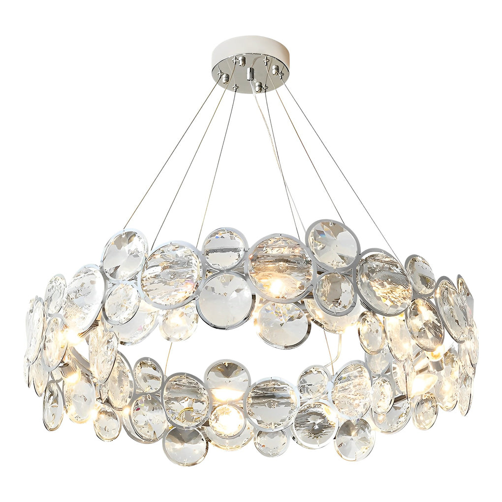 Modern Crystal Bubble Chandelier with Electroplated Metal Frame