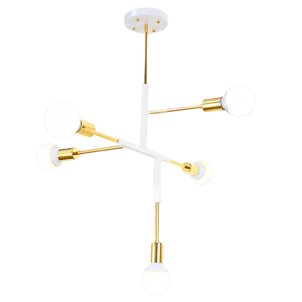 5-Light Branch Modern Chandelier – Electroplated Iron Ceiling Light
