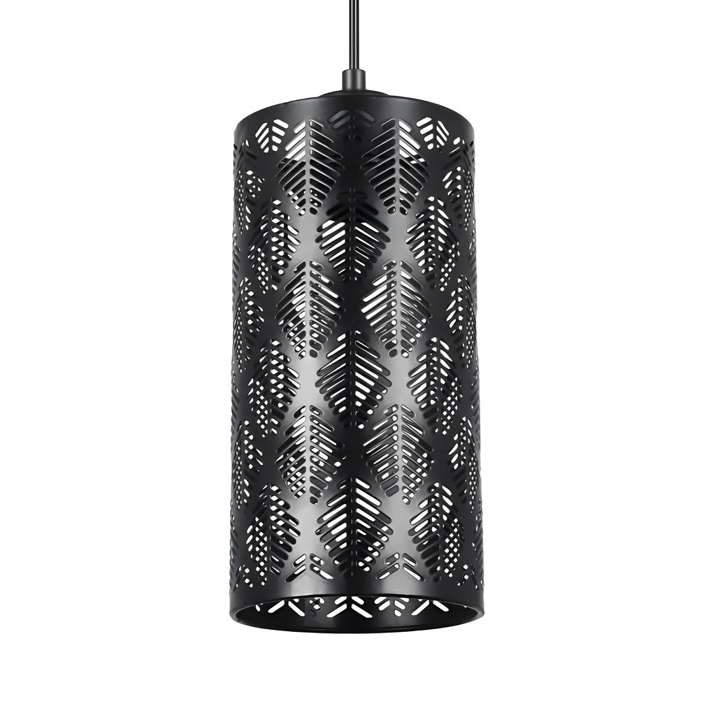 Black Iron Hollow Cylinder Pendant Light – Industrial Modern