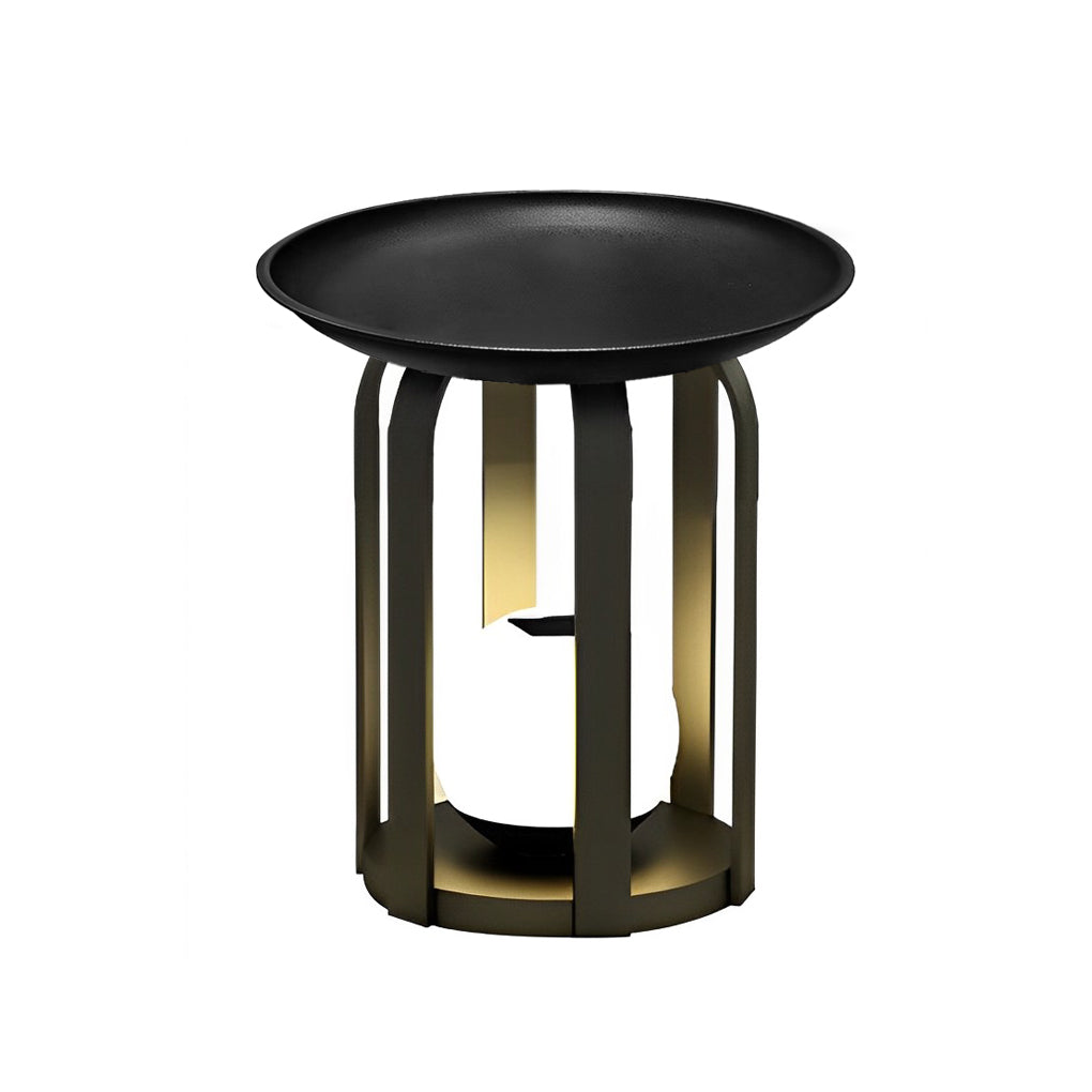 Solar Waterproof Outdoor Floor Lamp & Metal Table Set