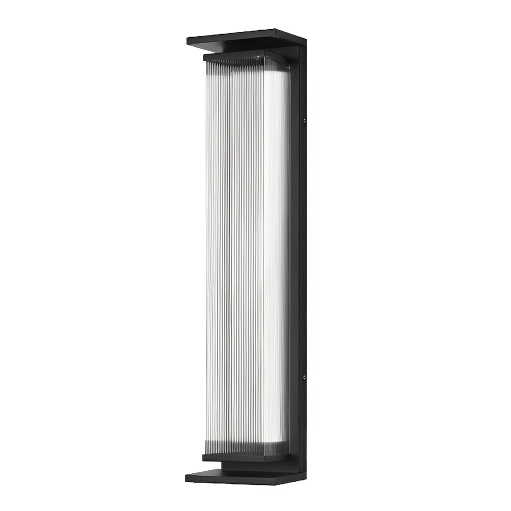 Industrial Black LED Outdoor Wall Light with Acrylic Shade