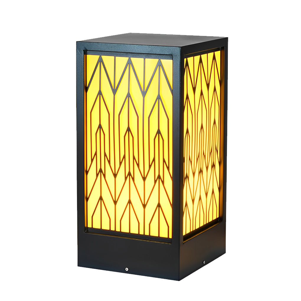 Vintage Waterproof LED Bollard Light - Black Outdoor Landscape Lamp