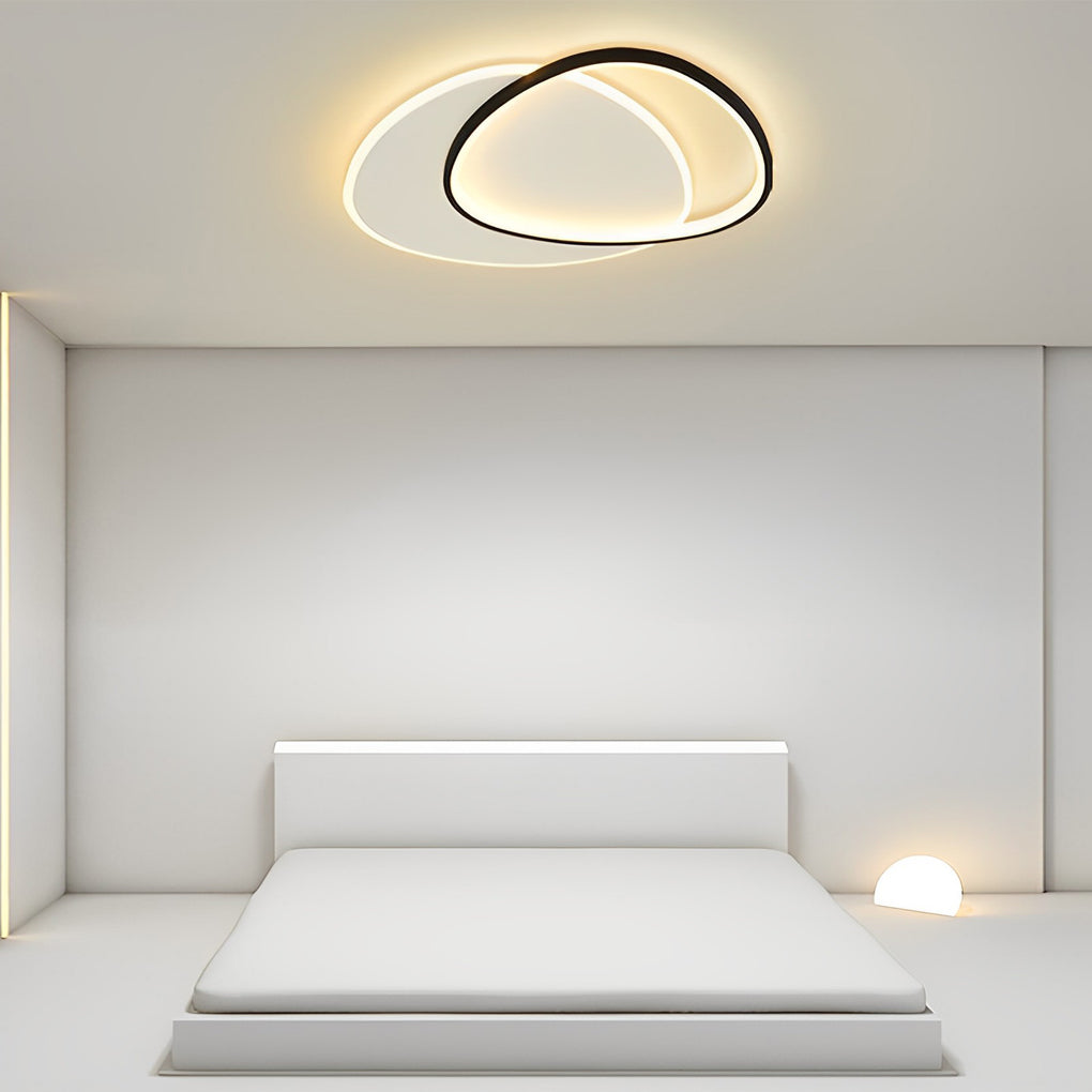 Modern Circle Flush Mount Light with Iron Frame & Acrylic Shade