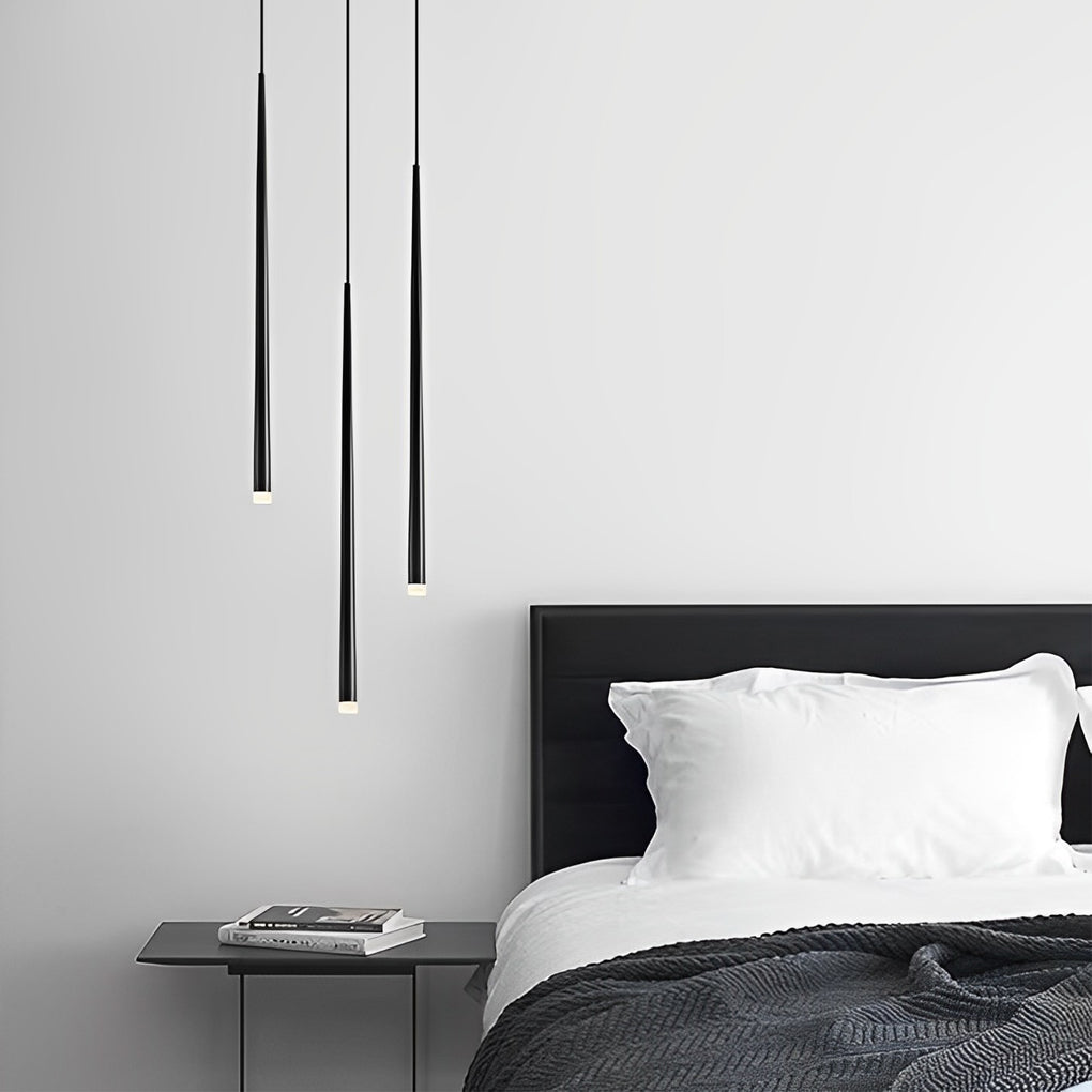 Minimalist Conical Long Tube COB Black Pendant Light