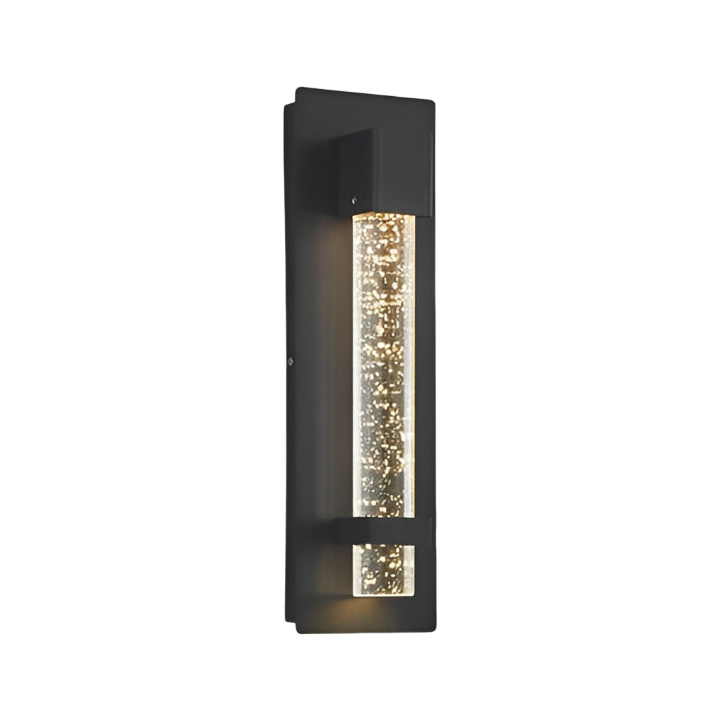 Modern Bubble Glass Outdoor Wall Light - Waterproof Black Sconce