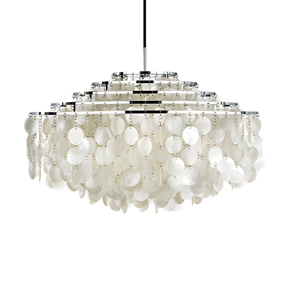 Luxury Seashell Chandelier with Adjustable Chain - LED Pendant