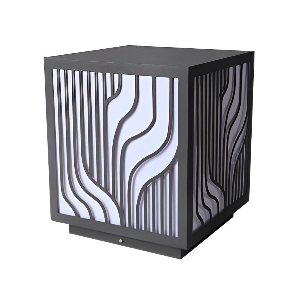 Modern Square Outdoor Post Light – Stainless Steel & Acrylic