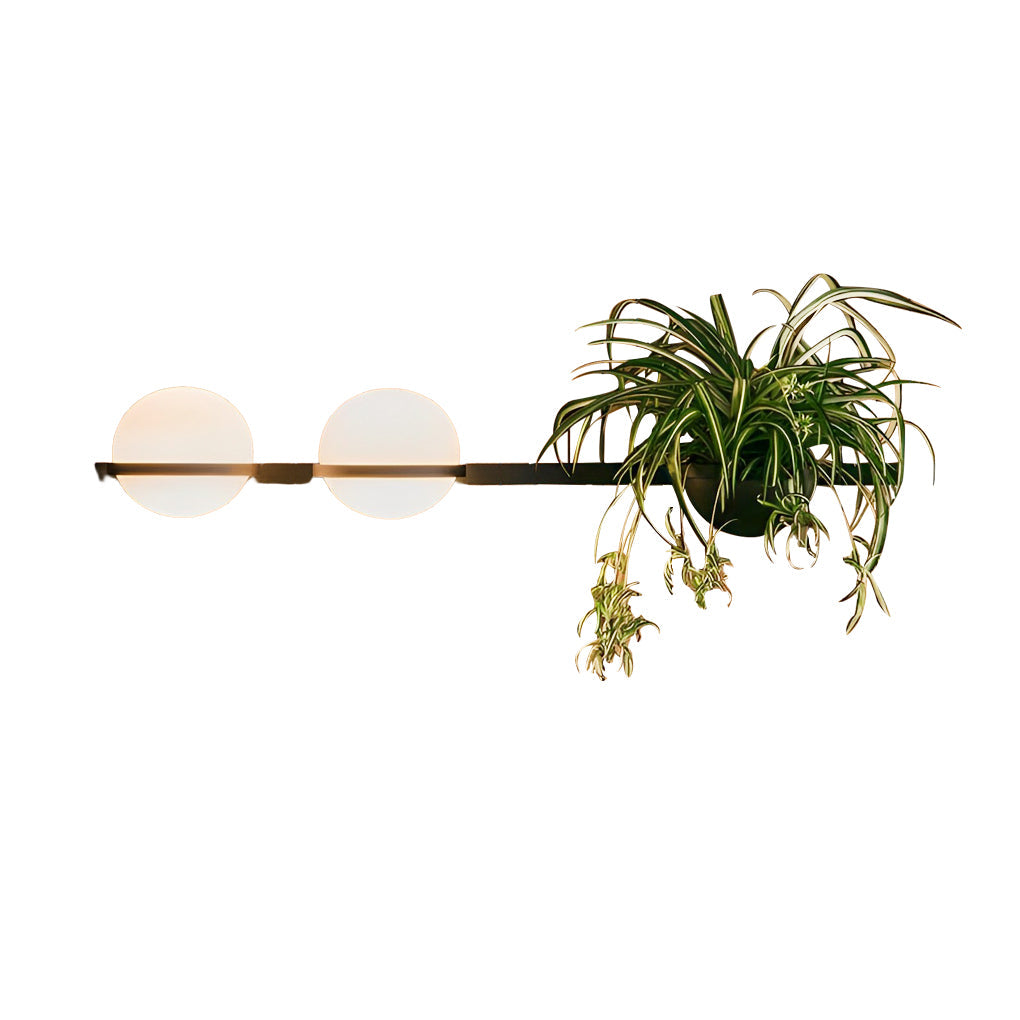 Modern Outdoor Wall Light with Flowerpot Design in Black