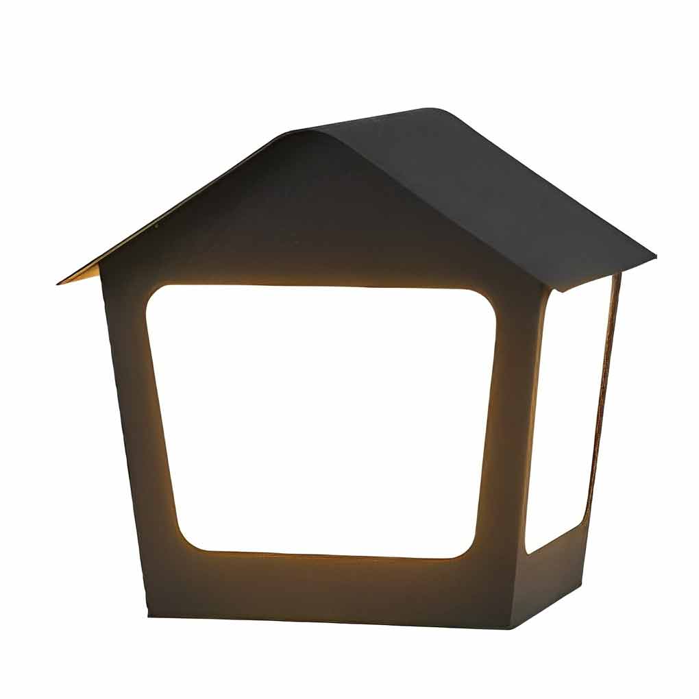 Modern Cottage Solar Fence Post Light - Stainless Steel Black