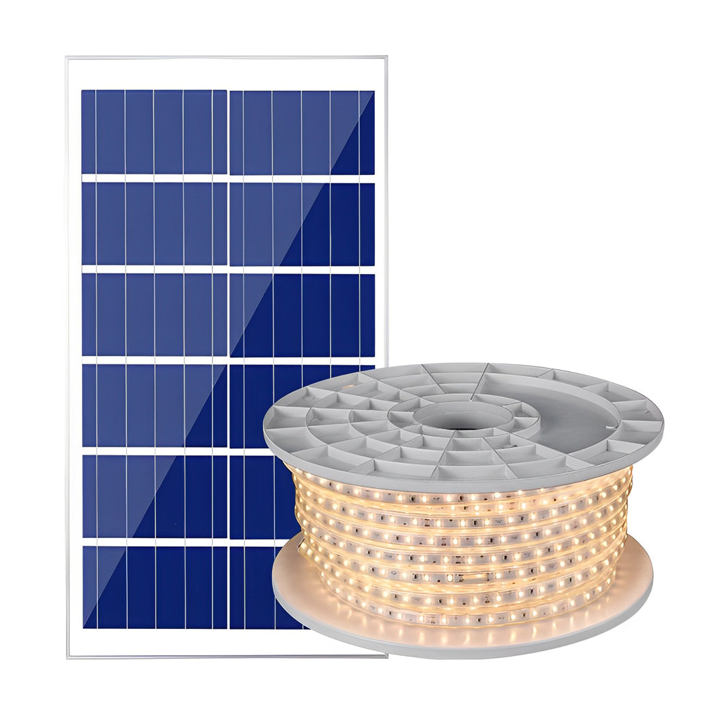 Solar LED Strip Lights Outdoor Remote Controlled Warm Illumination