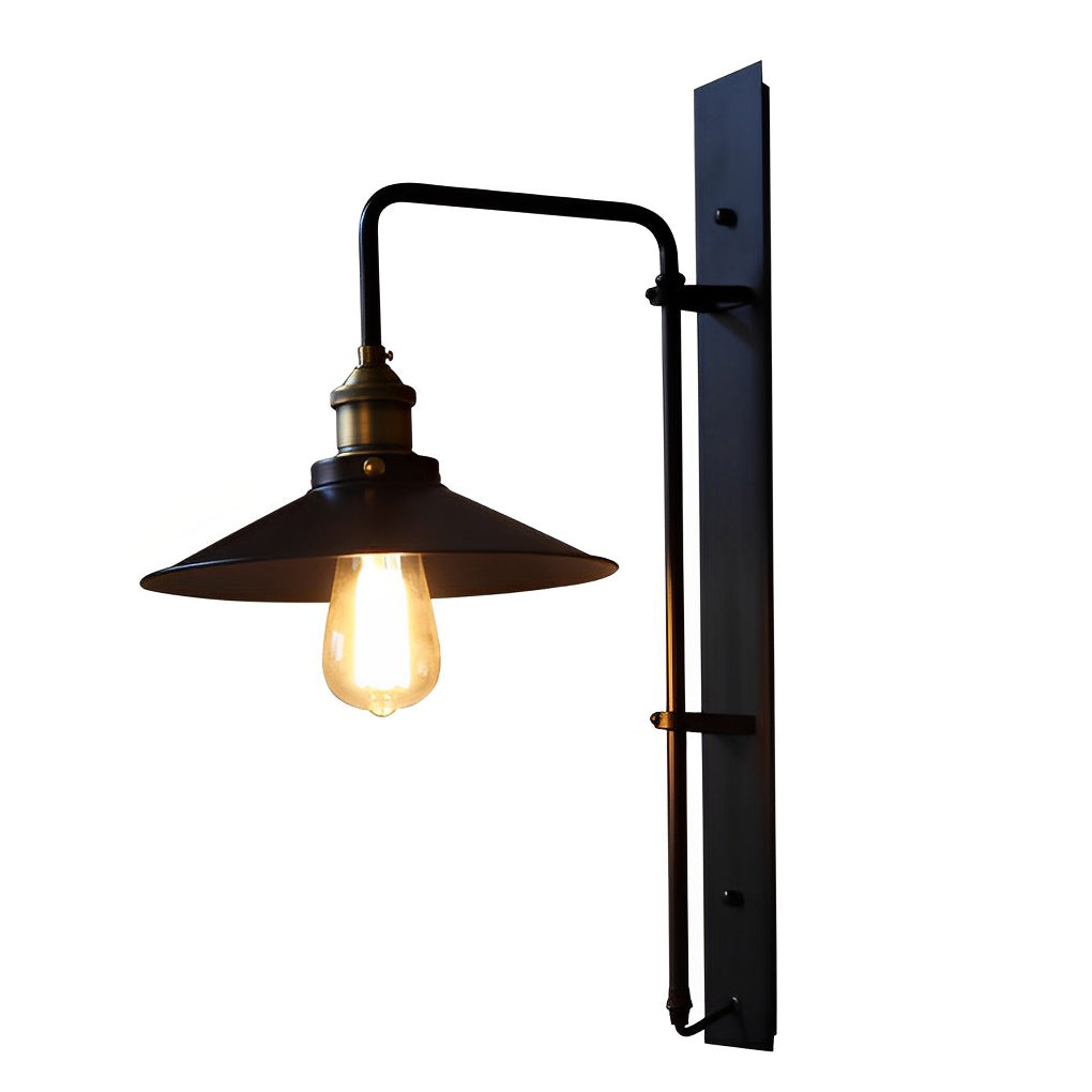 Adjustable Black Industrial Wall Sconce with LED Light