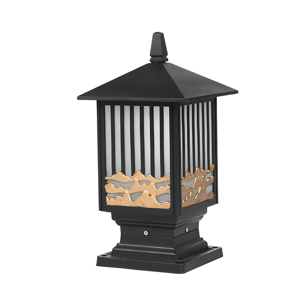 Modern Solar Fence Post Light with Die-Cast Aluminum & Glass Shade