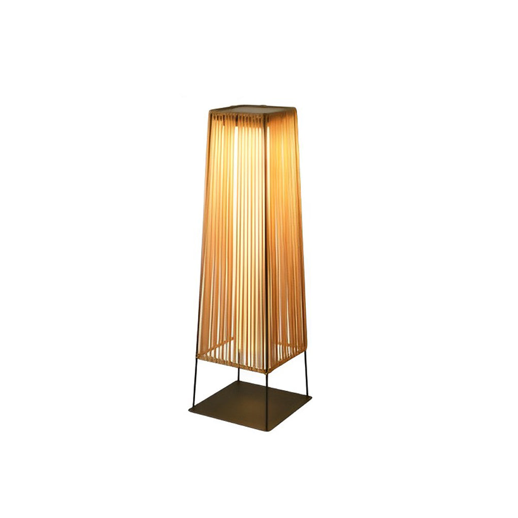 Solar LED Outdoor Floor Lamp Rustic Rubber Shade Waterproof