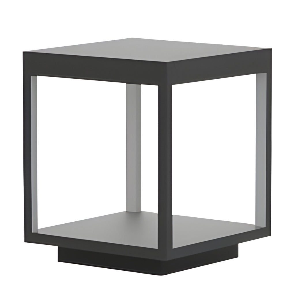 Square Open Frame LED Solar Outdoor Post Light - Modern Design