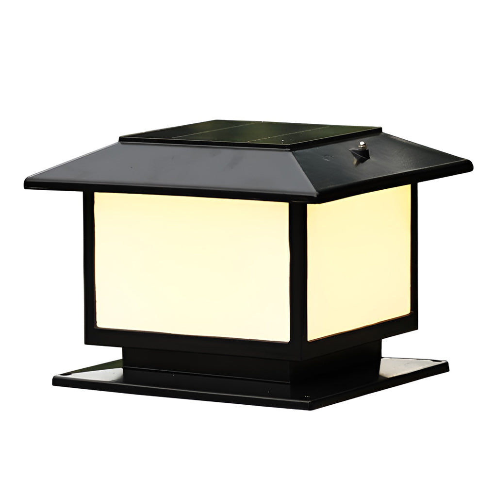 Square LED Solar Fence Post Light with Three-Step Dimming
