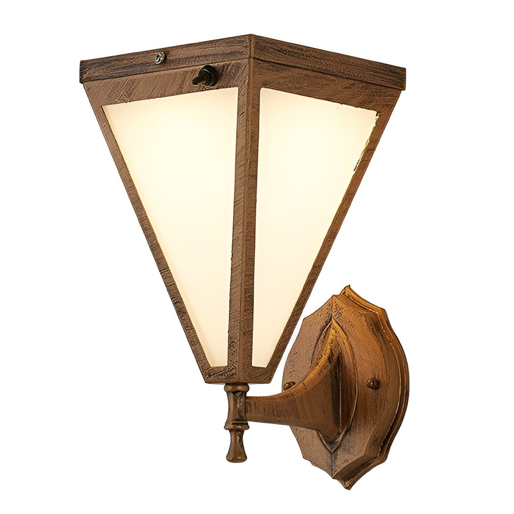 Industrial Tapered Solar LED Outdoor Wall Light - Dimmable Waterproof