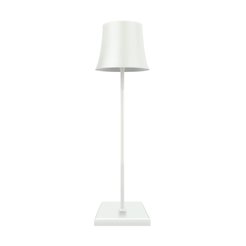 15" Cordless Modern Metal Table Lamp - Black/White Rechargeable