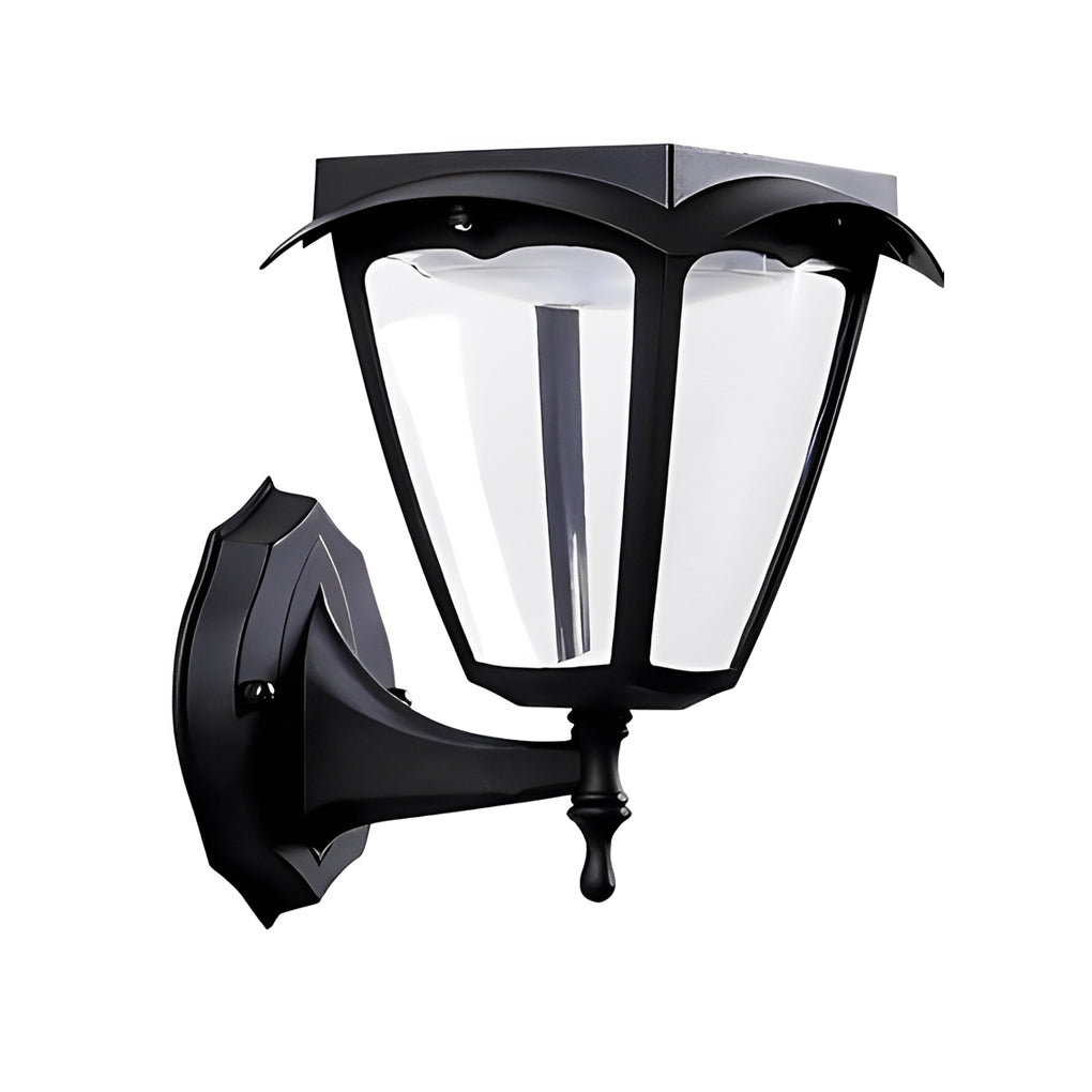 Solar Powered LED Outdoor Wall Light - Modern Black Aluminum