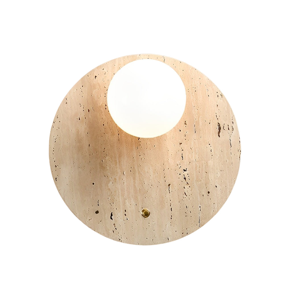 Yellow Travertine Wall Light - Wabi-Sabi Japanese Style Sconce
