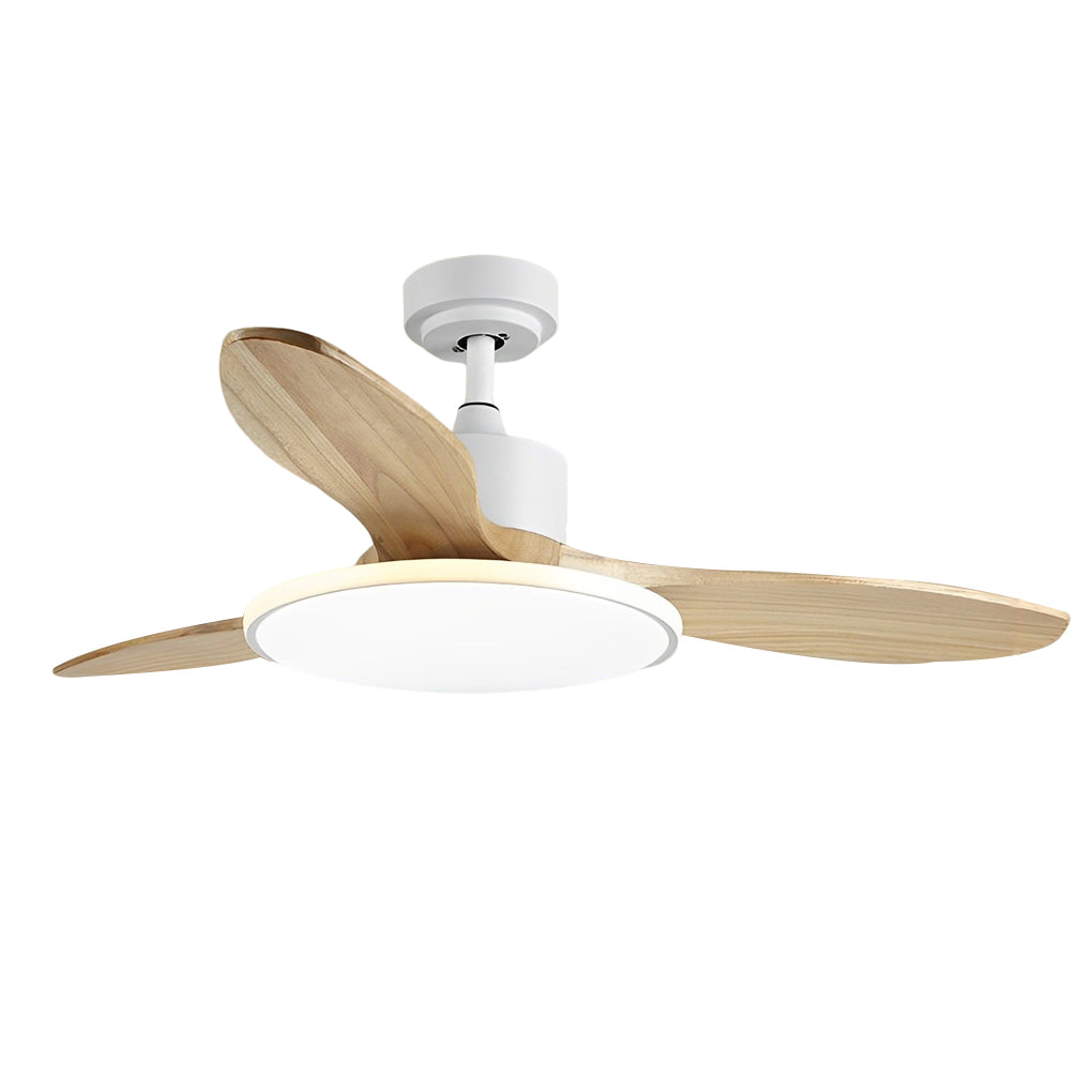 Modern Wood Ceiling Fan Light with Remote Control & 3-Step Dimming