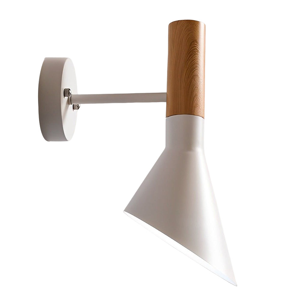 Modern Industrial Wood & Iron Wall Sconce with E27 Socket