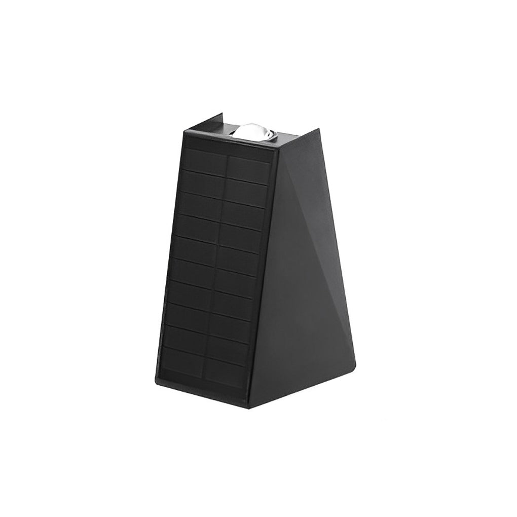 Modern Solar LED Outdoor Wall Light - Up Down Waterproof Black
