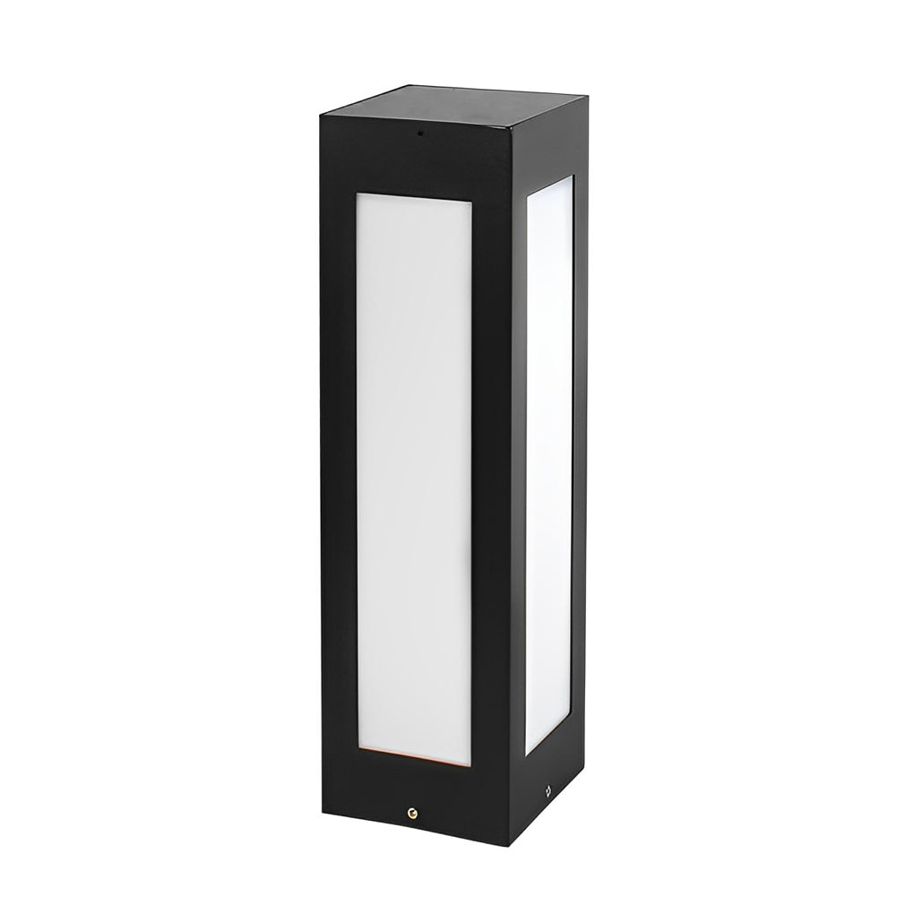 Modern Black Solar Bollard Light - LED Outdoor Pathway Lighting