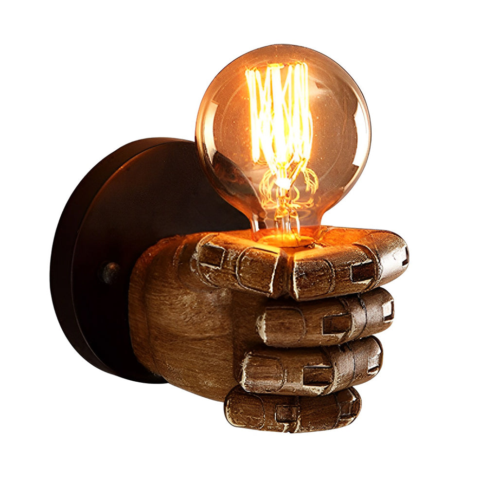 Resin Fist Wall Sconce – Industrial Retro Style Lighting