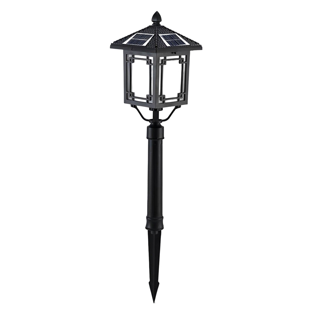 Solar LED Post Light with 3-Step Dimming | Aluminum & Glass