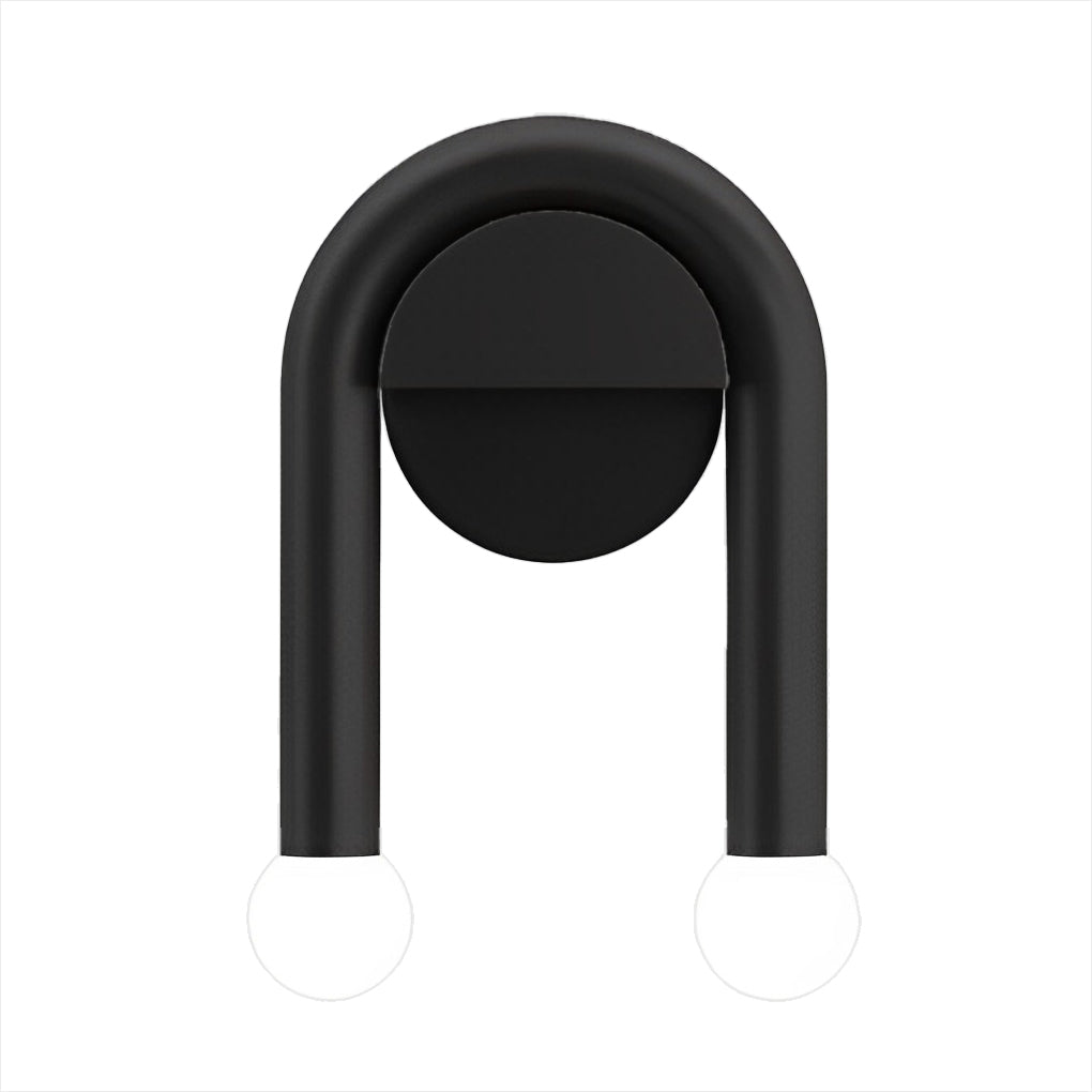 Modern Black Wall Sconce with Dual Glass Shades - G4 Wall Lamp