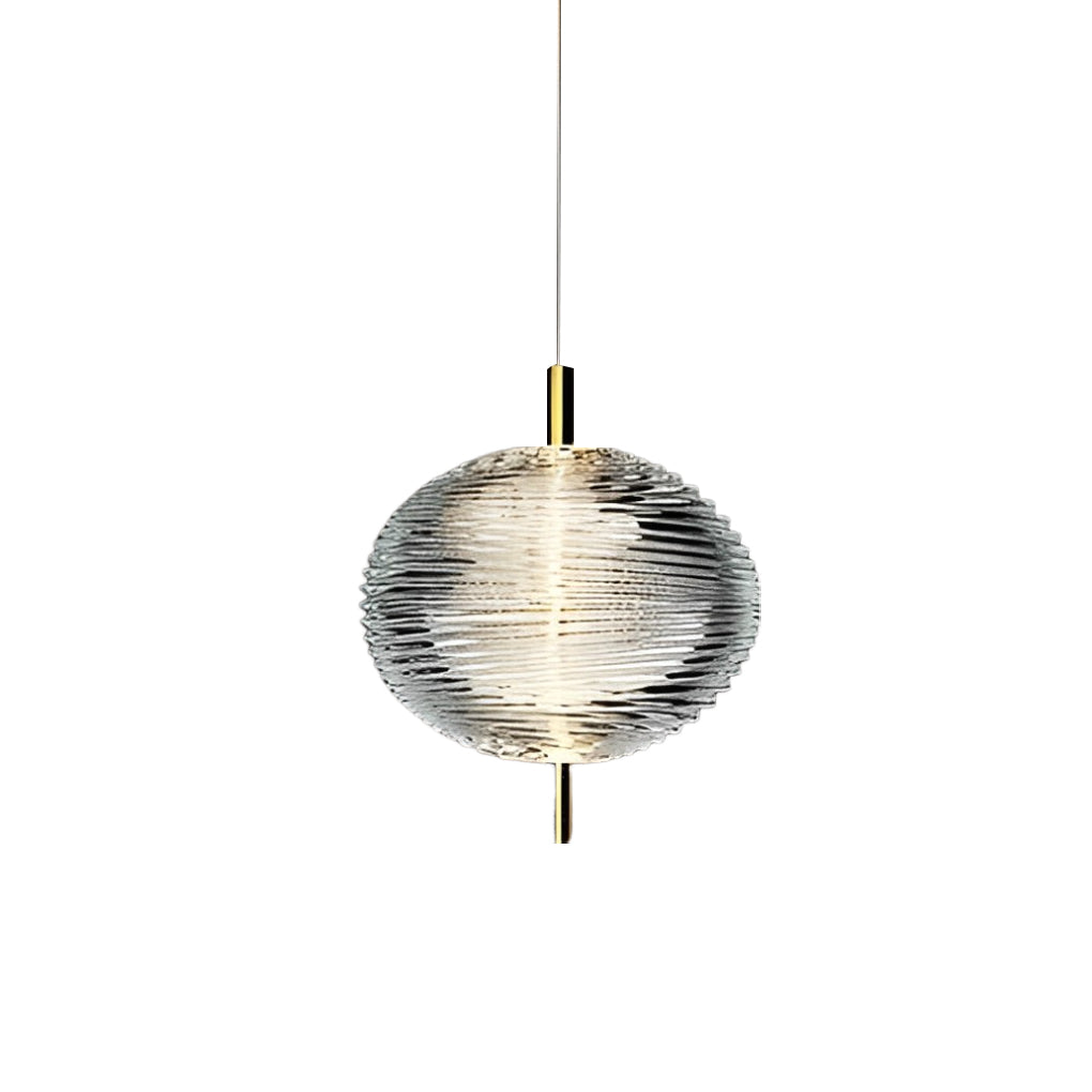 Modern Glass Shade LED Pendant Light – Iron Frame, Nordic Design