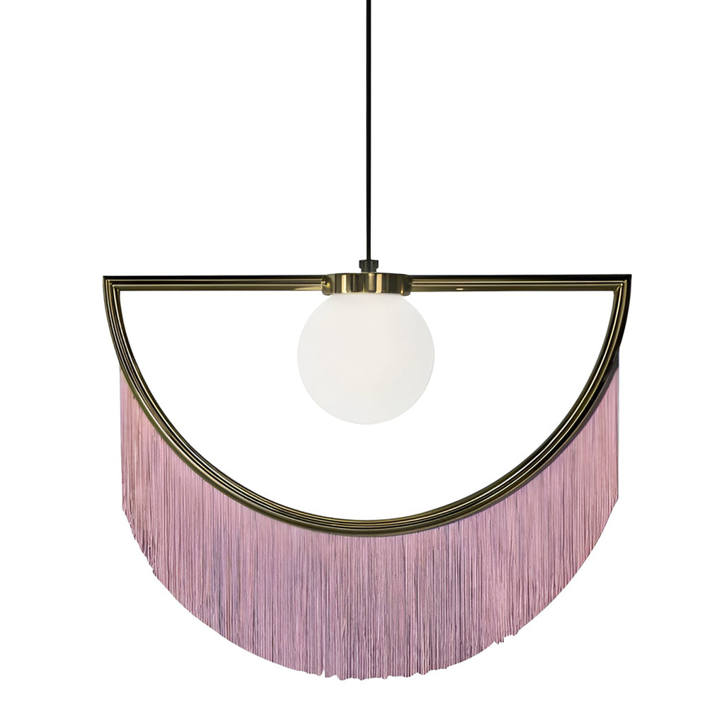 Pink Tassel Modern Pendant Light with Adjustable Height