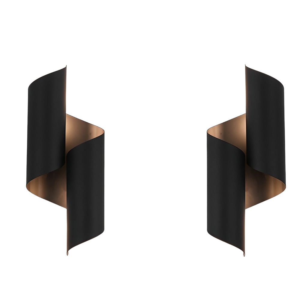 Geometric Up Down Wall Sconce Set - Modern Metal Lighting (2pcs)
