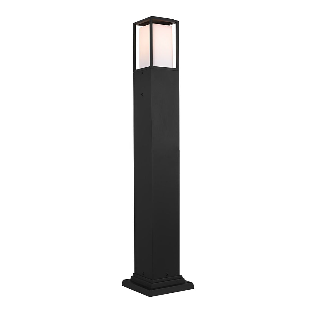Modern Black Aluminum Bollard Path Light 31.5" Outdoor Garden