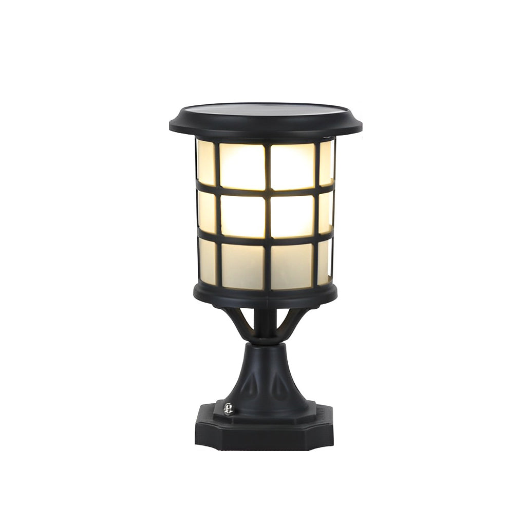 Modern Black Solar Fence Post Light with Remote Control