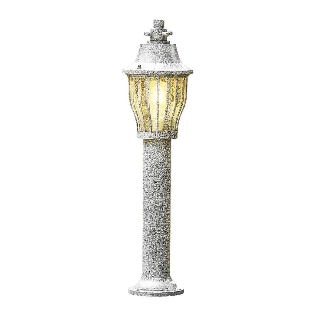 Modern Caged Pathway Light - Die-Cast Aluminum Outdoor Lamp